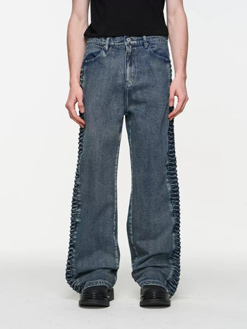 Brick Lane Low-Rise Slim Flared Denim Maxi Pants - Blue