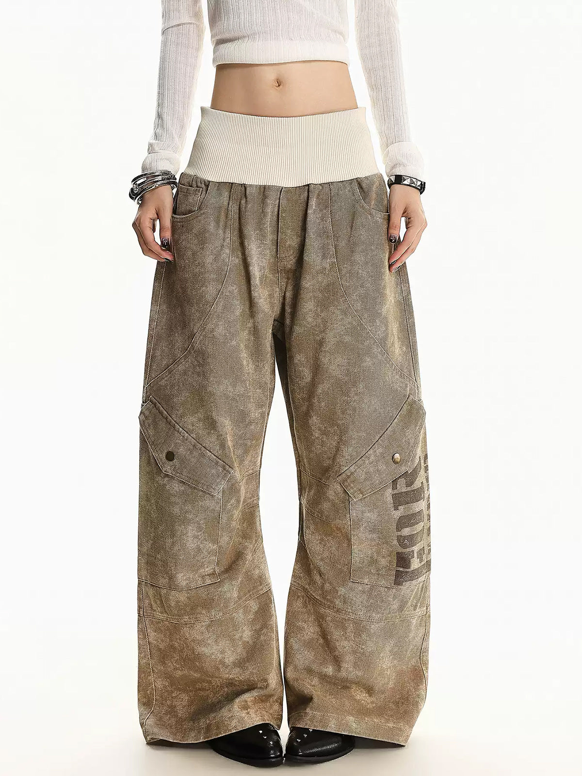 Brick Lane Wide-leg Leopard Print Relaxed Maxi Pants - Brown