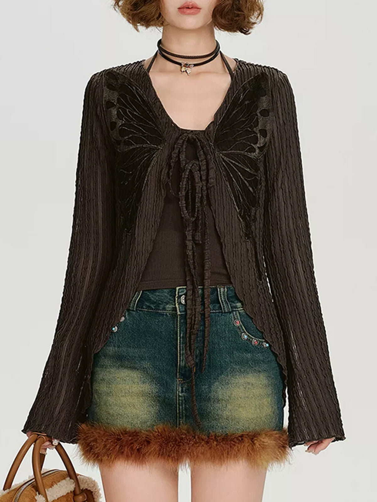 Brick Lane Skimming Semi-Sheer Button-front Top - Black