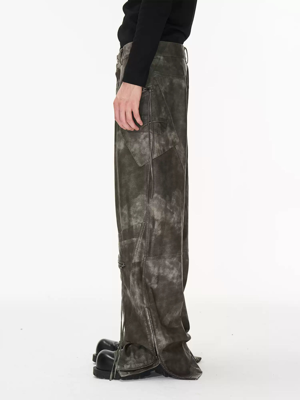 Weekday Outdoor Camo Print Wide-Leg Cargo Maxi Pants - Brown