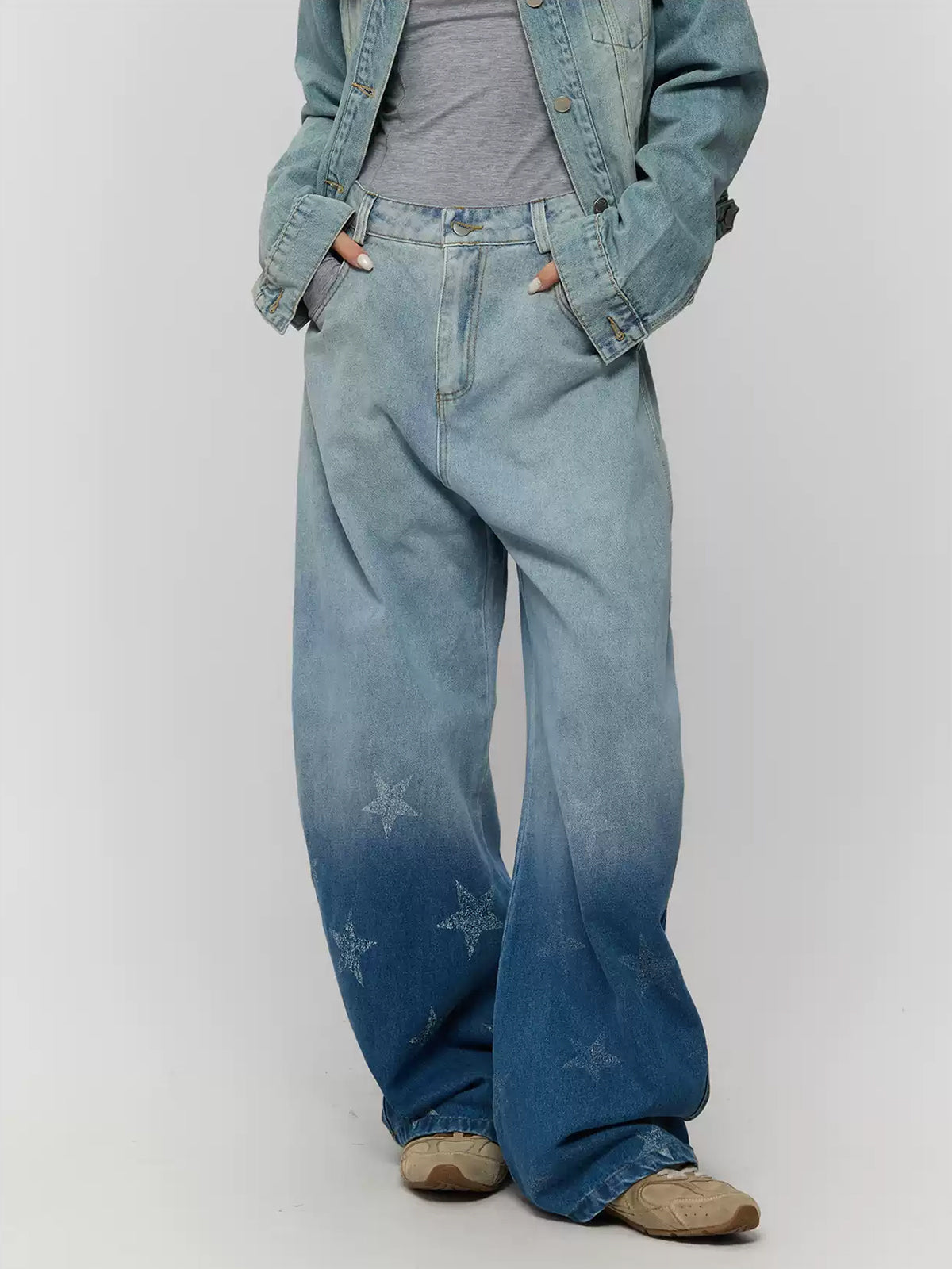 Brick Lane Low-Rise Slim Flared Denim Maxi Pants - Light Blue