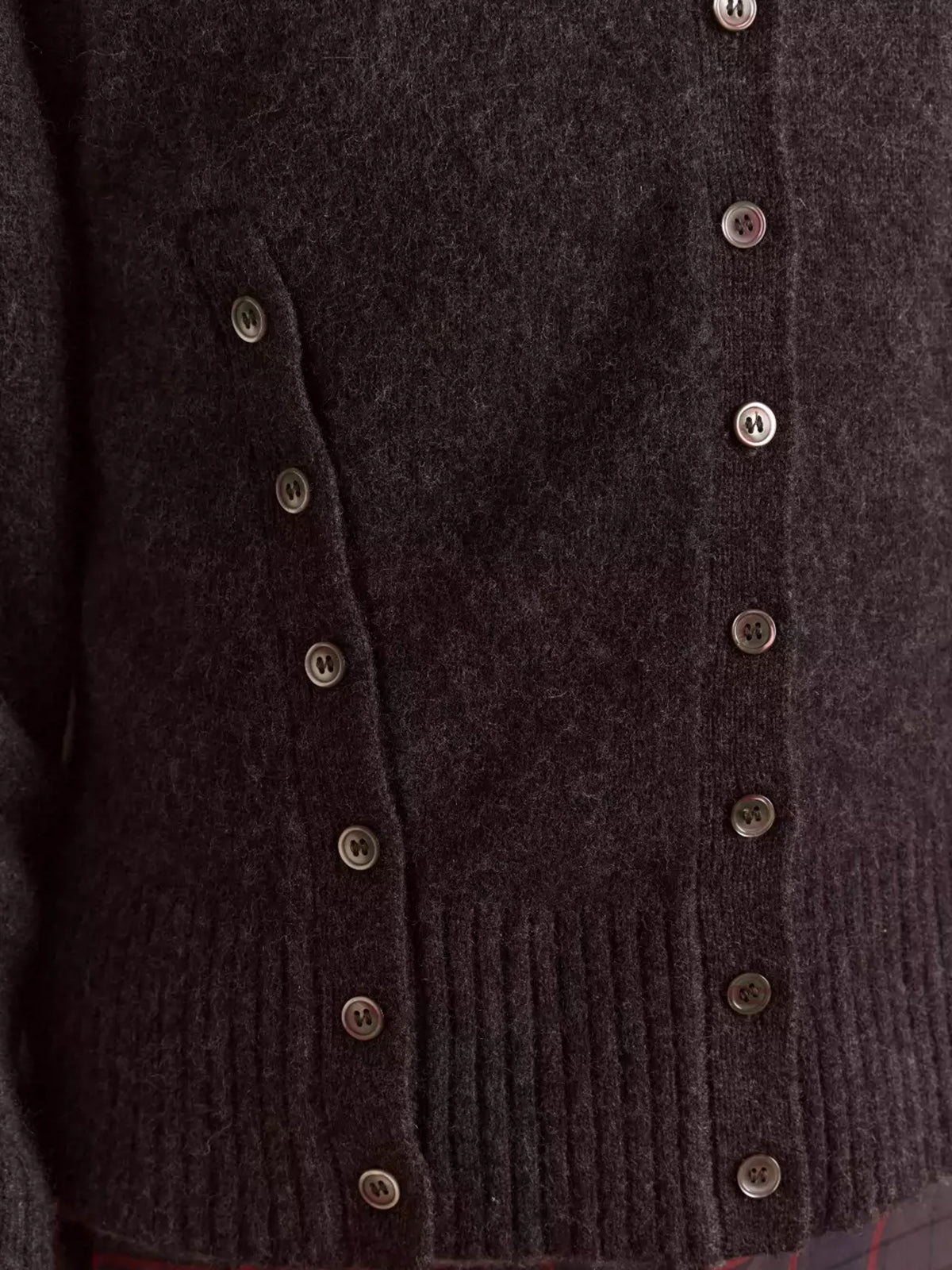 American Club Skimming Asymmetric Button Knit Cardigan - Grey