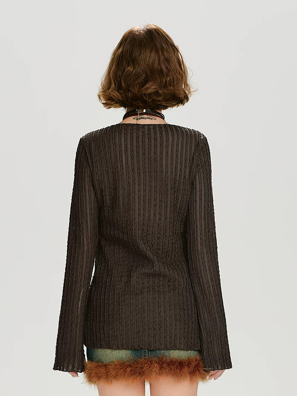 Brick Lane Skimming Semi-Sheer Button-front Top - Black
