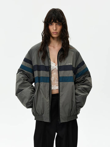 Weekday Outdoor Colorblock Zip-Up Padded Jacket - Grey/Blue