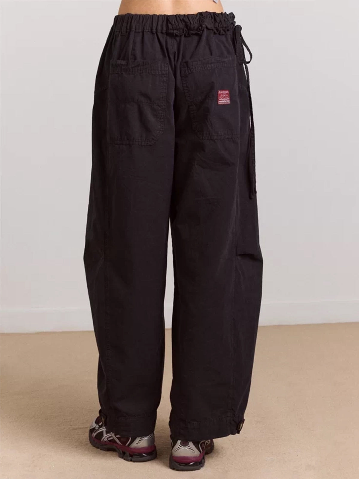 Weekday Outdoor Baggy Drawstring Hem Balloon Maxi Pants - Black