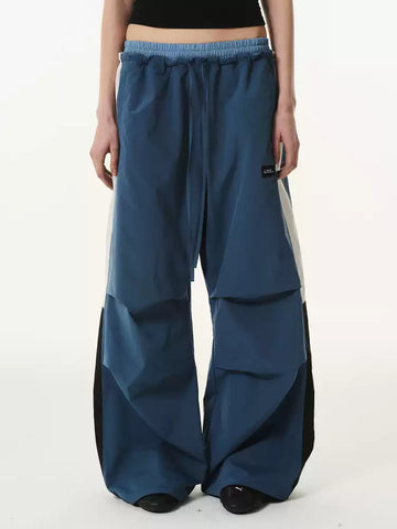 Brick Lane Foldover Waist Wide-Leg Denim Maxi Pants - Vintage Blue
