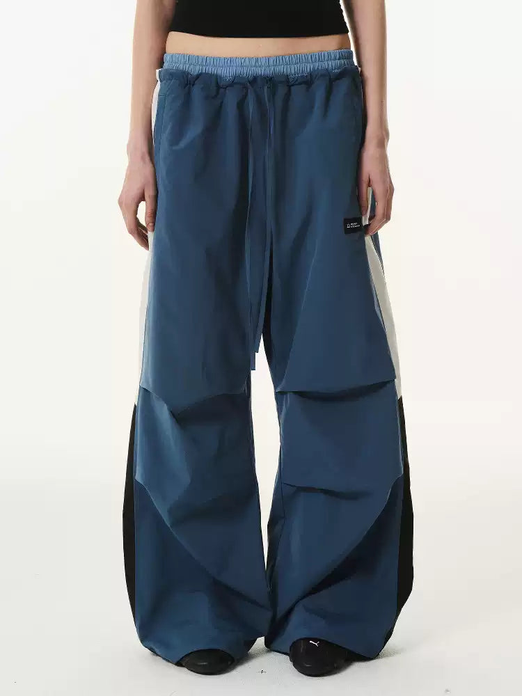 Brick Lane Foldover Waist Wide-Leg Denim Maxi Pants - Vintage Blue