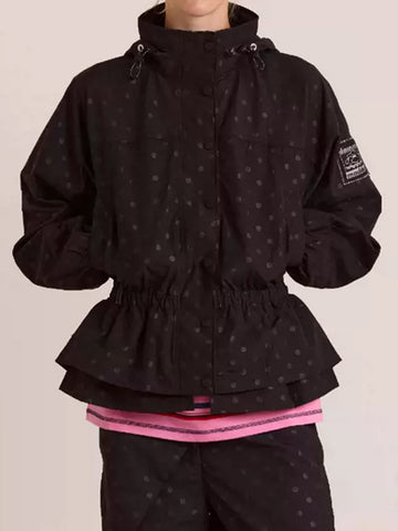 Weekday Outdoor Baggy High Neck Windbreaker Jacket - Black