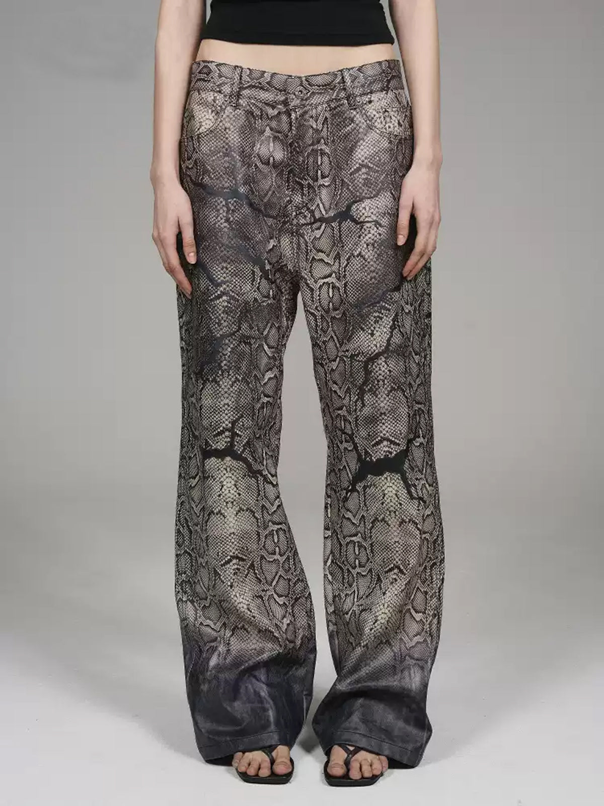 Weekday Outdoor Washed Camo Straight-Leg Maxi Pants - Grey