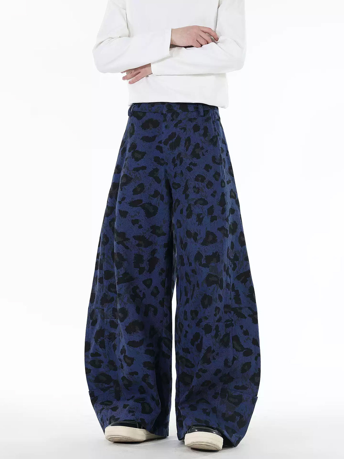 Brick Lane Wide-leg Textured Woven Maxi Pants - Blue