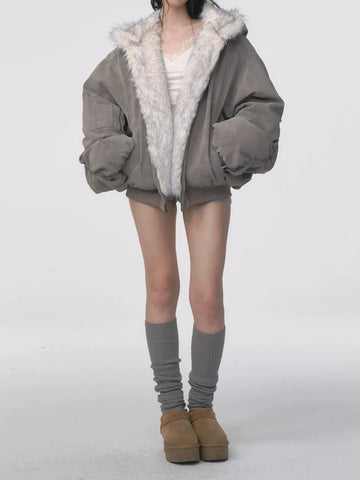 Weekday Outdoor Baggy Padded Puffer Jacket - Grey