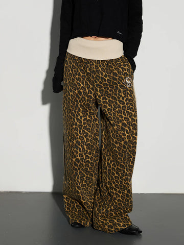 Brick Lane Wide-leg Leopard Print Parachute Maxi Pants - Brown