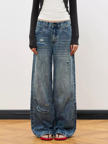Brick Lane Low-Rise Slim Flared Denim Maxi Pants - Vintage Blue