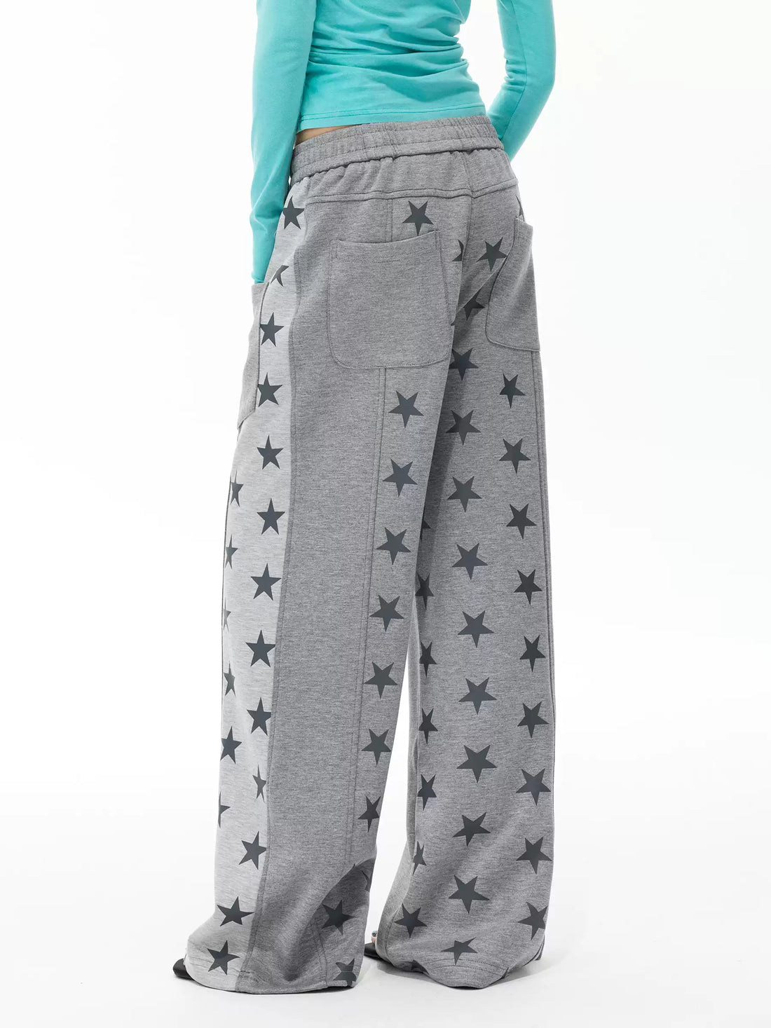 Brick Lane Wide-leg Striped Drawstring Knit Maxi Pants - Grey/White