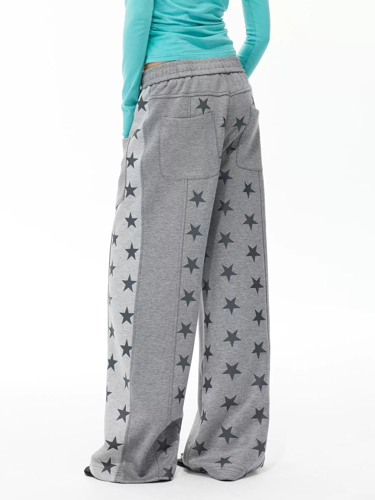 Brick Lane Wide-leg Striped Drawstring Knit Maxi Pants - Grey/White