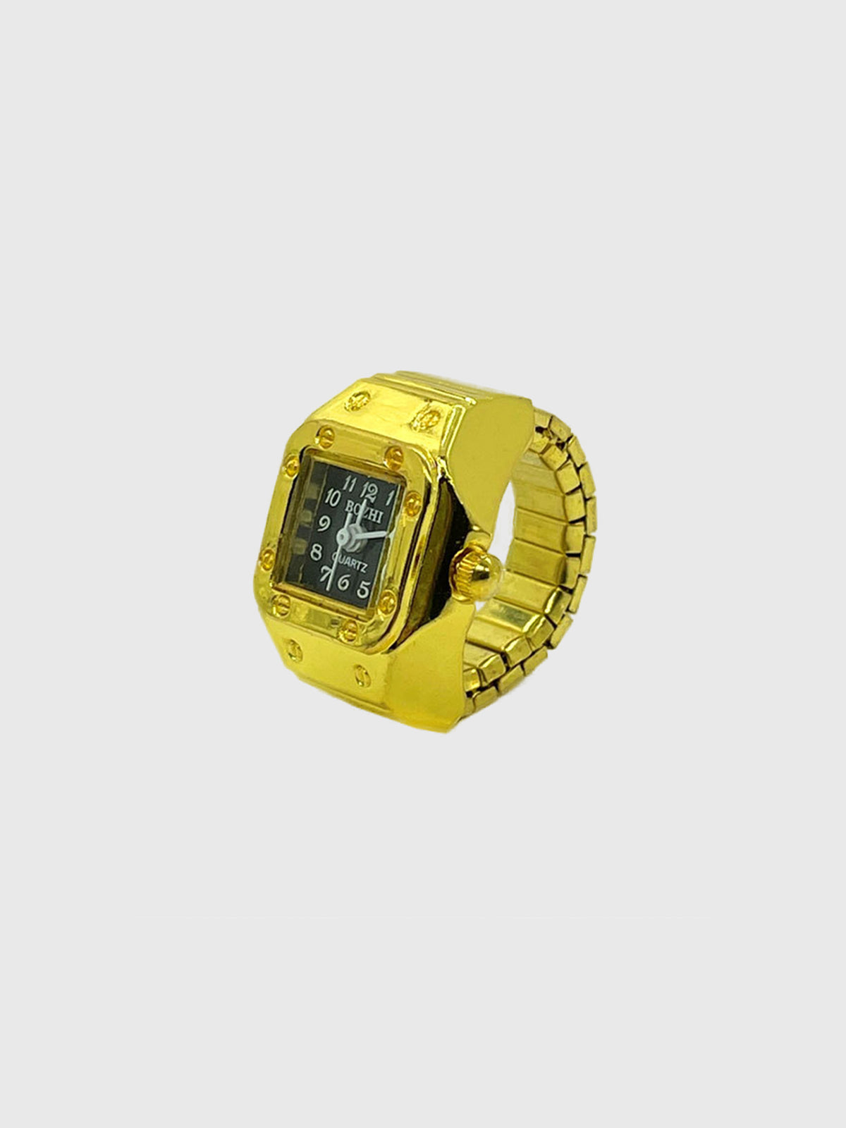 Square Timeplay Ring - Gold Black