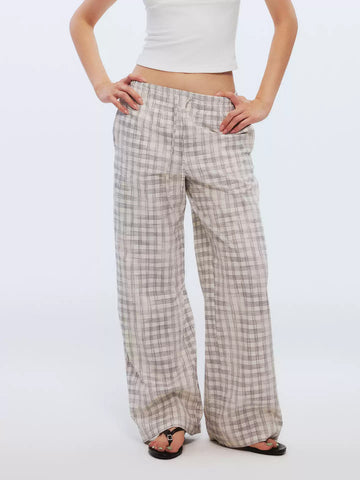 Brick Lane Wide-leg Abstract Pattern Drawstring Maxi Pants - Floral