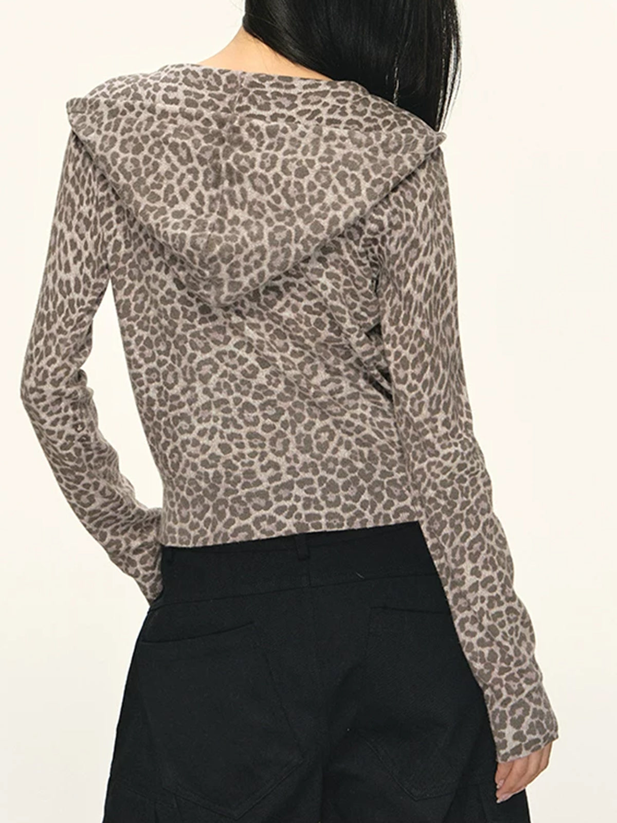 American Club Skimming Patterned Button-up Long Sleeve Top - Grey
