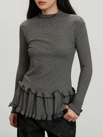 Brick Lane Striped Knit Long Sleeve Tee - Grey/Black