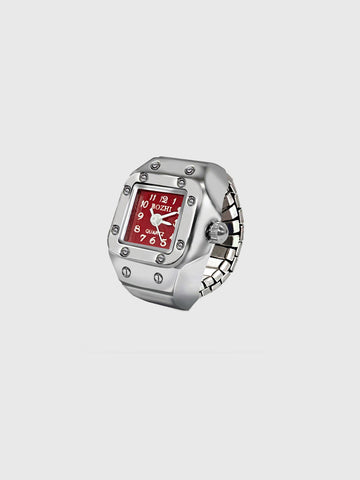 Square Timeplay Ring -  Amber Red
