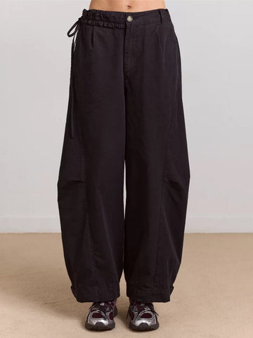 Weekday Outdoor Baggy Drawstring Hem Balloon Maxi Pants - Black