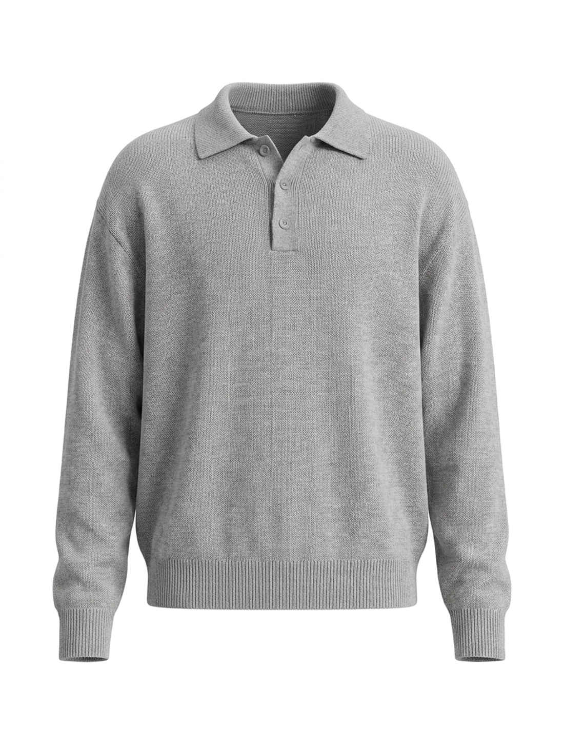 Brick Lane Fuzzy Polo Collar Top and Shorts Set - Grey