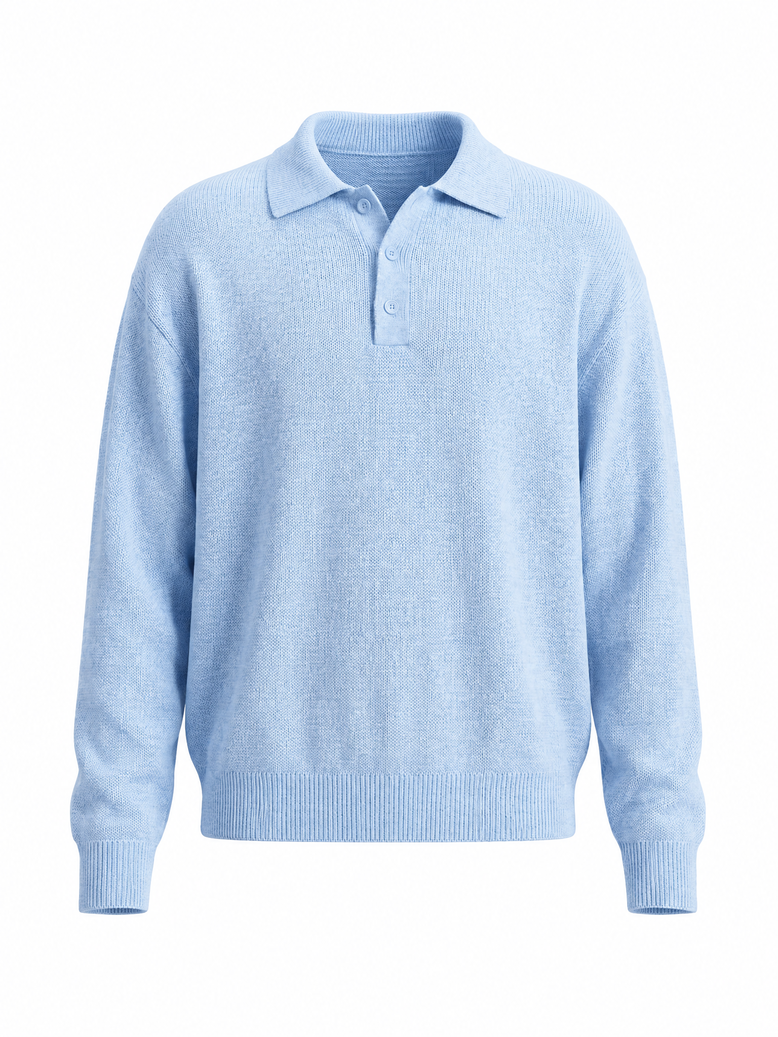 Brick Lane Fuzzy Polo Collar Top and Shorts Set - Blue