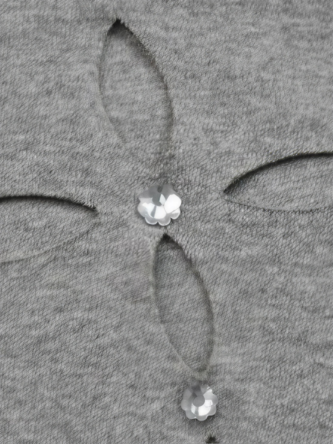 Brick Lane Skimming Rhinestone Cut Out T-Shirt - Grey