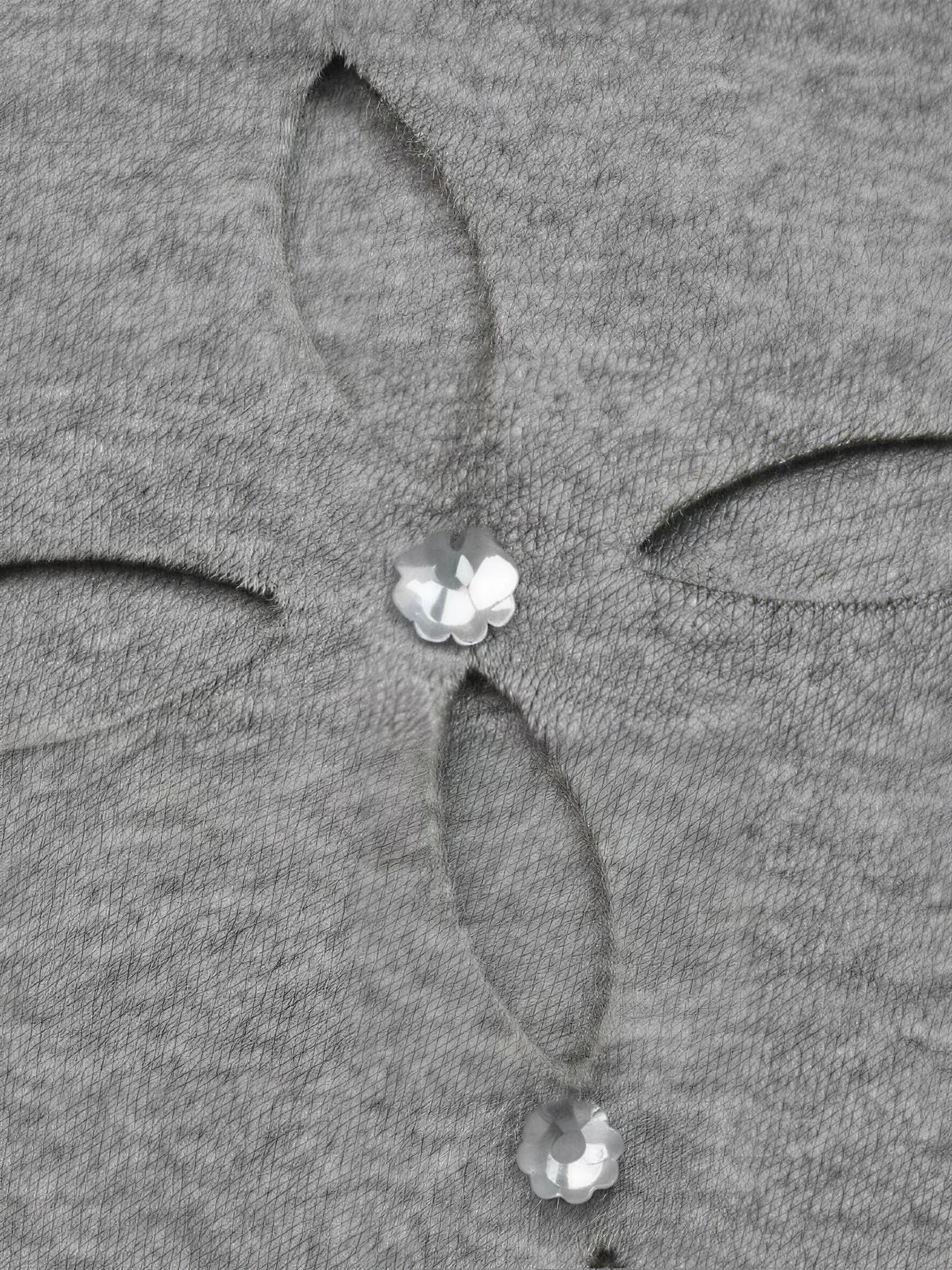 Brick Lane Skimming Rhinestone Cut Out T-Shirt - Grey