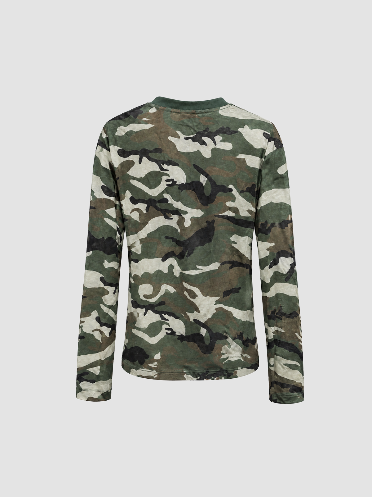 Weekday Outdoor Camo Graphic Print Long Sleeve Sweatshirt - Green
