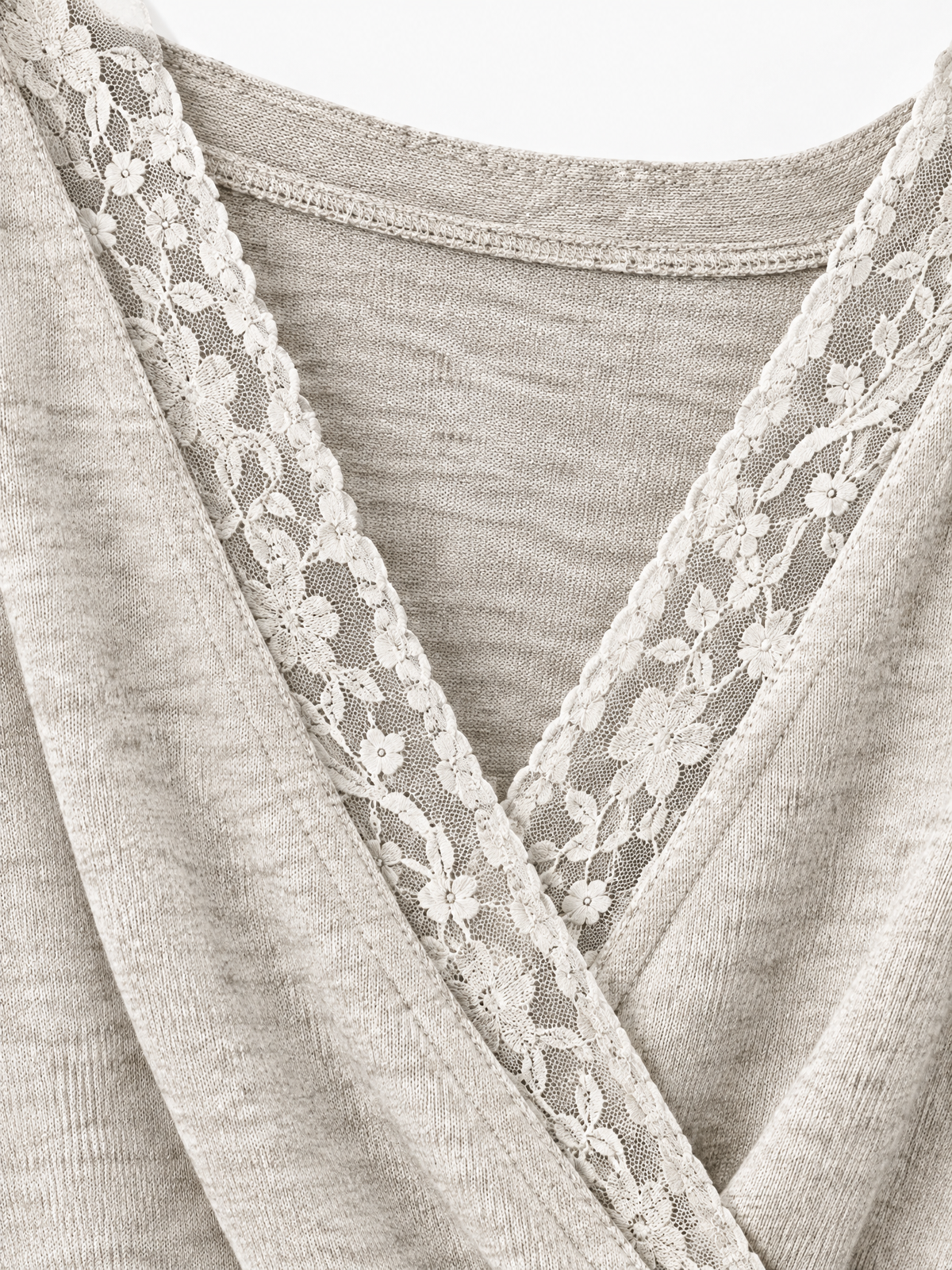 Brick Lane Surplice Wrap V-Neck Cap Sleeve Top - Oatmeal