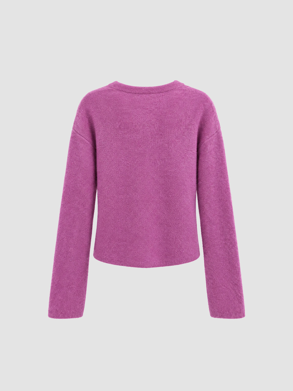 Brick Lane V-Neck Button-Up Knit Cardigan - Magenta Pink
