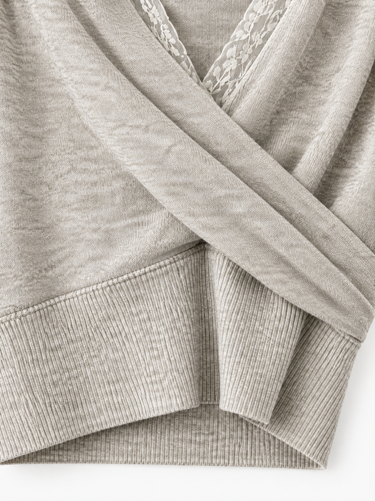 Brick Lane Surplice Wrap V-Neck Cap Sleeve Top - Oatmeal
