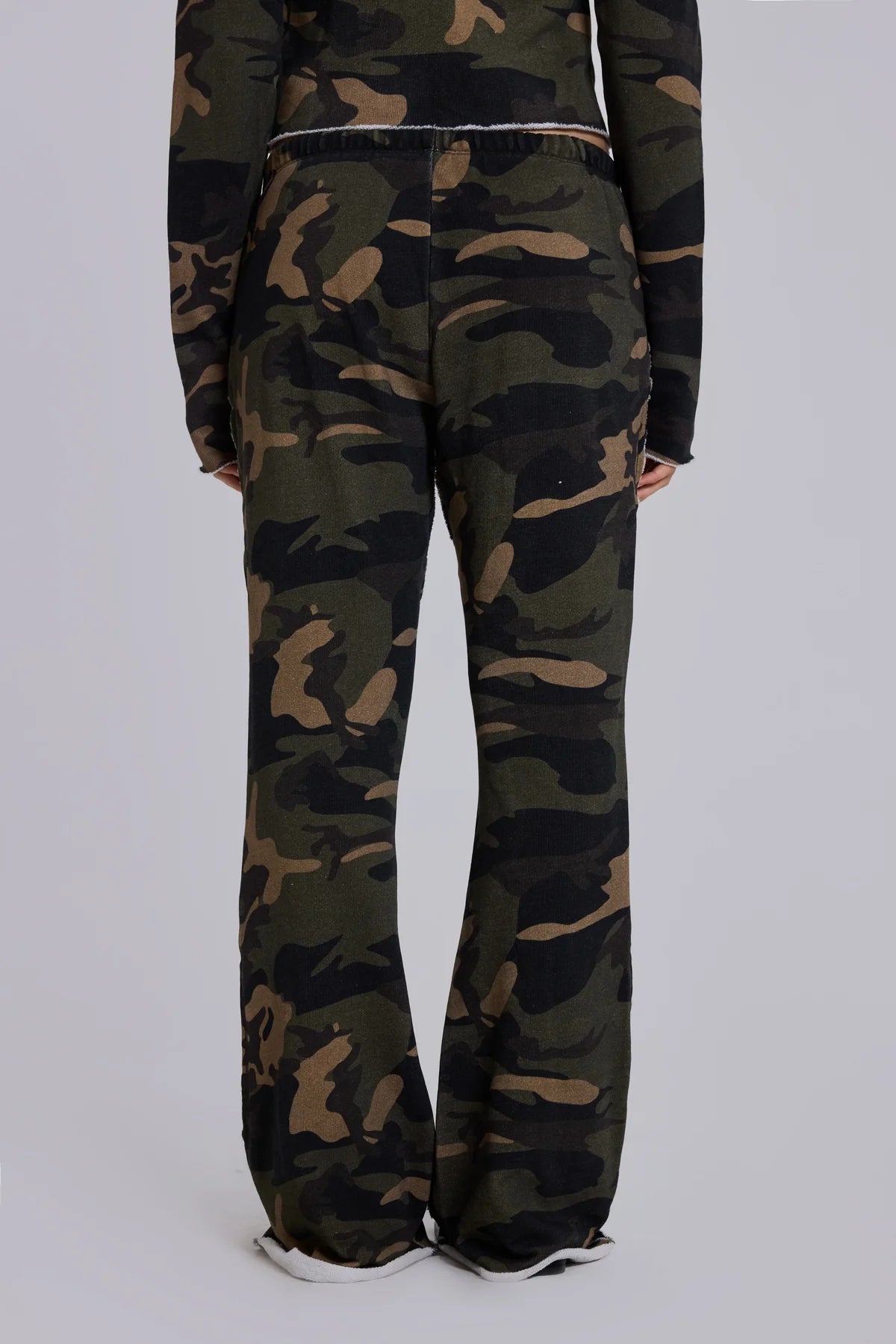 Brick Lane Skimming Washed Flare Maxi Pants - Grey