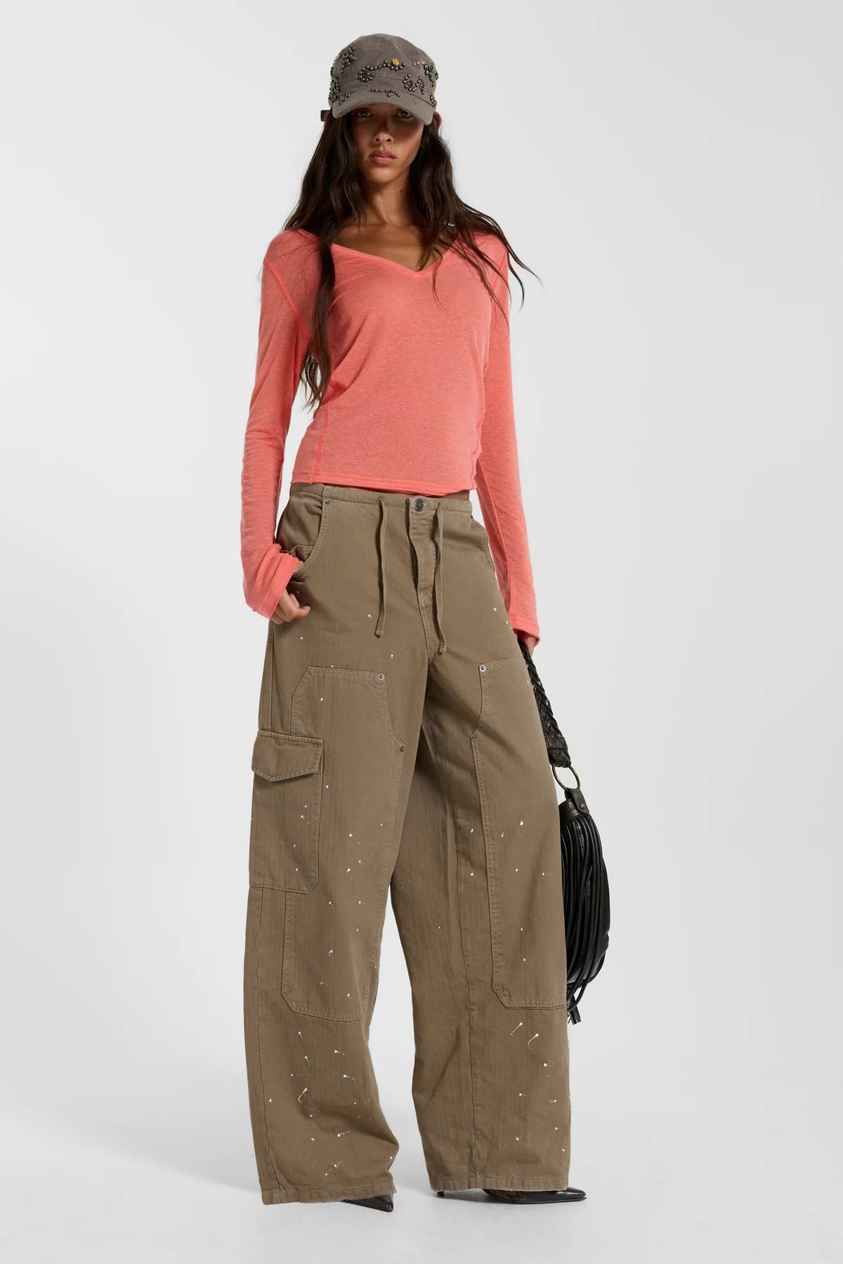 Weekday Outdoor Wide-leg Multi-Pocket Cargo Maxi Pants - Brown