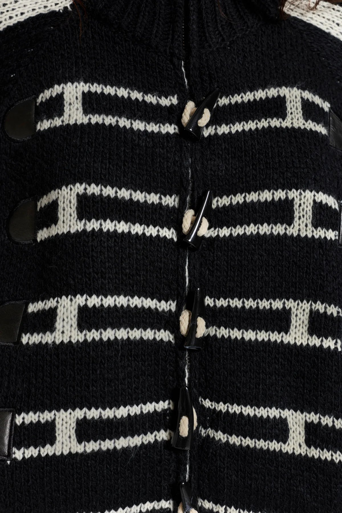 American Club Skimming Side-Stripe Multi-Pocket Zip Jacket - Black