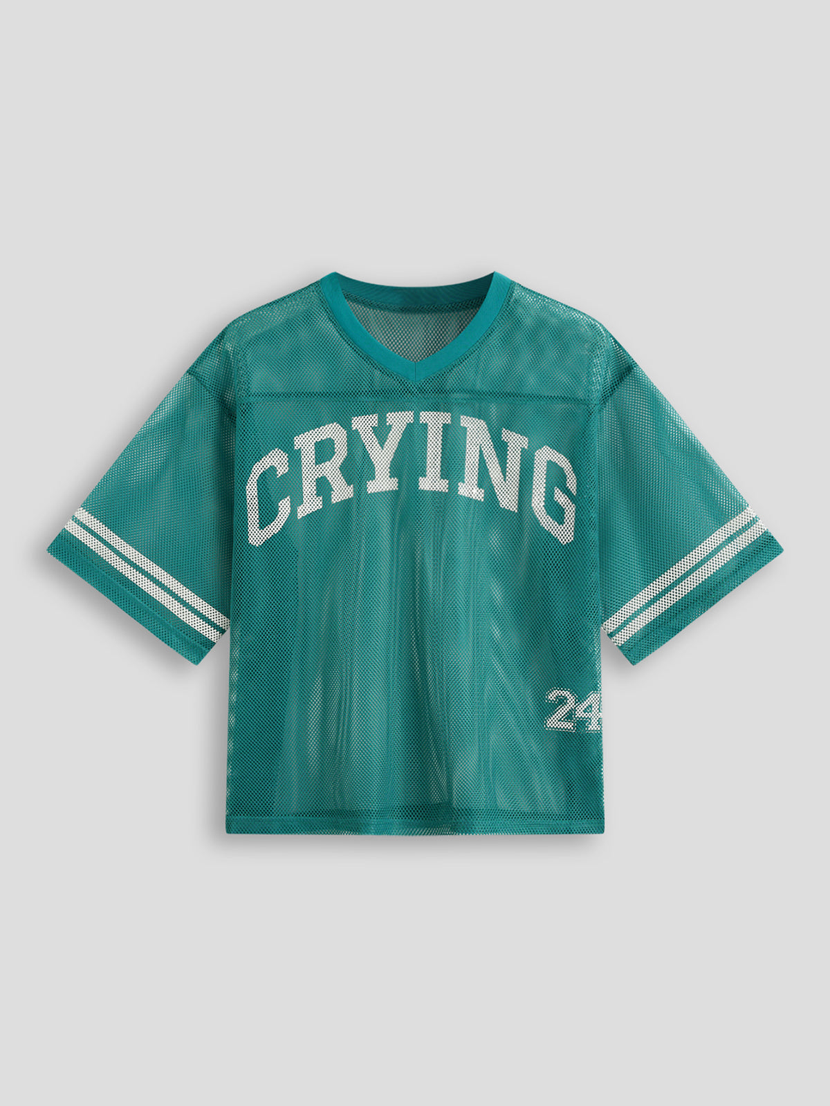 Sheer Varsity Mesh Tee - Acid Green