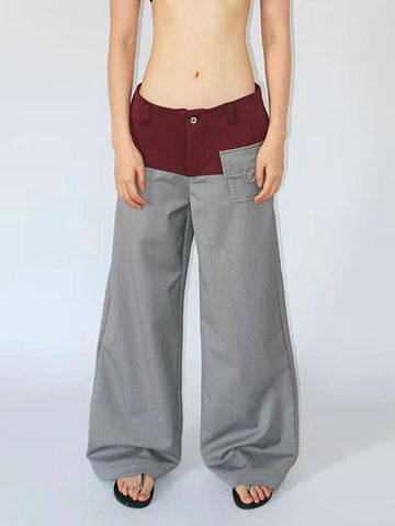 Clock Still Running Wide Suit Pants – Grey Rose