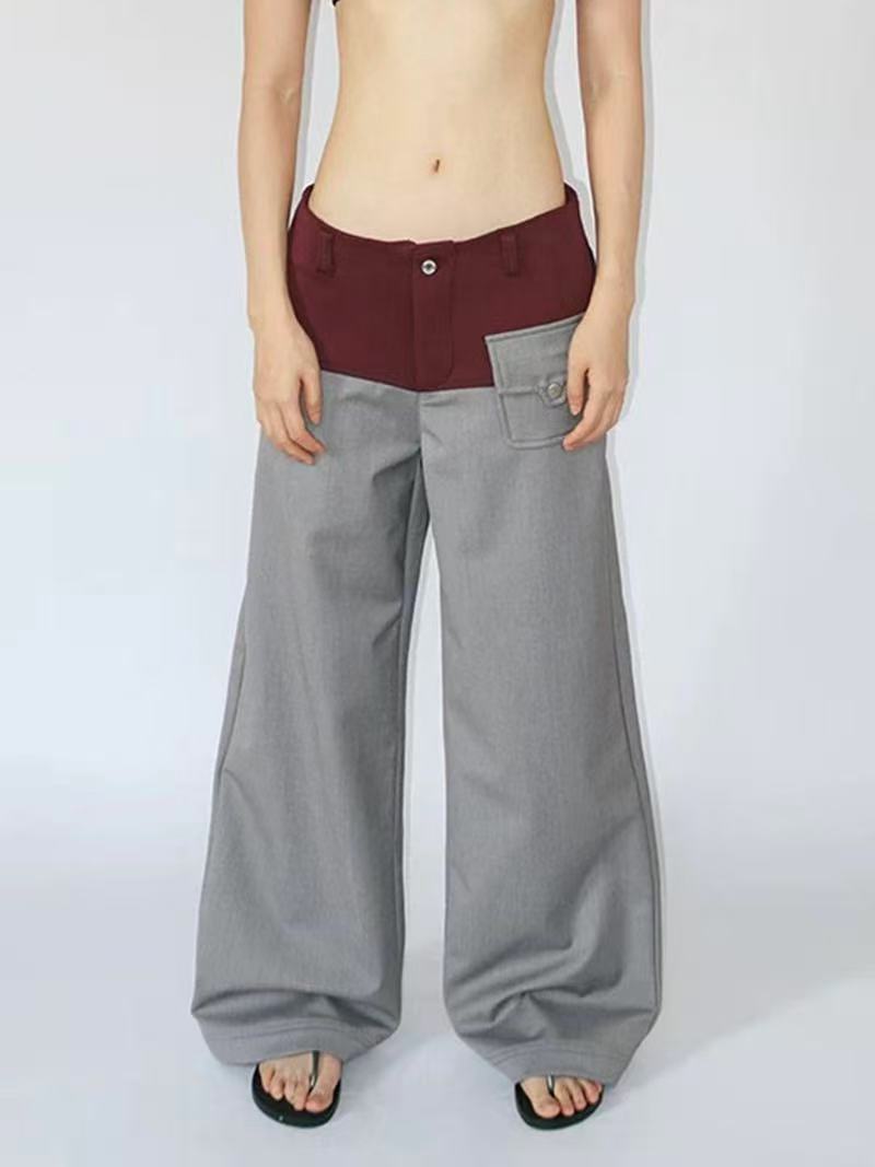 Clock Still Running Wide Suit Pants – Grey Rose