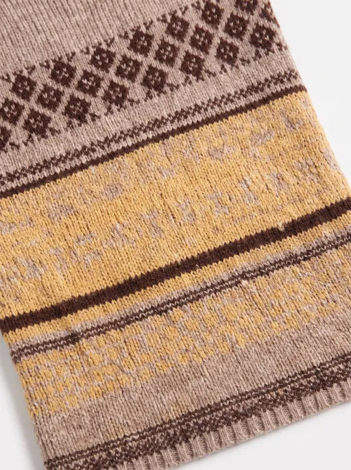 Co-ed Dorm Baggy Striped Cutout Knit Sweater - Brown
