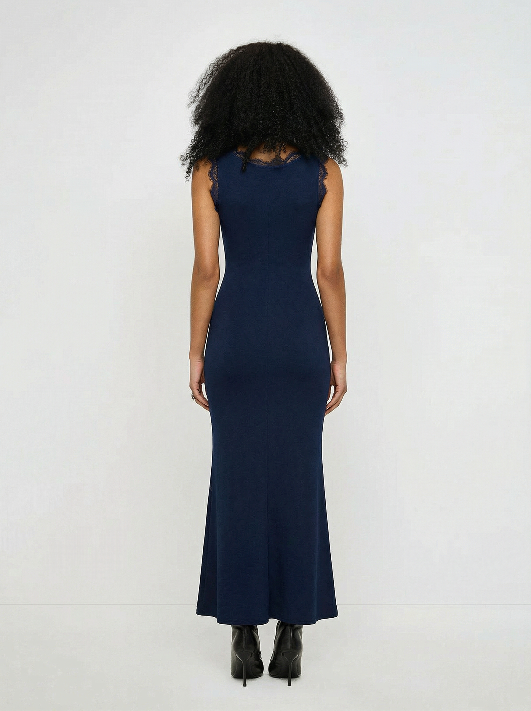 Thrifted Poet Maxi Dress - Midnight Shift