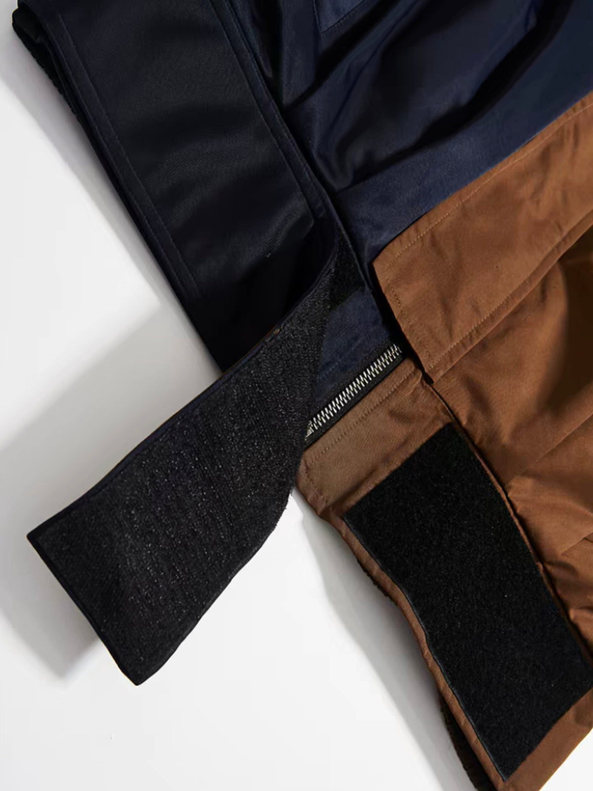 American Club Baggy Colorblock Suede Bomber Jacket - Brown