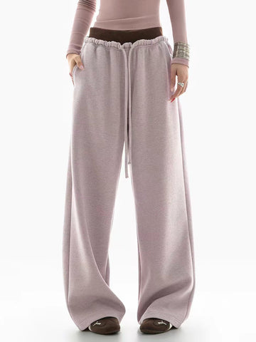 Brick Lane Wide-leg Striped Drawstring Satin Maxi Pants - Pink