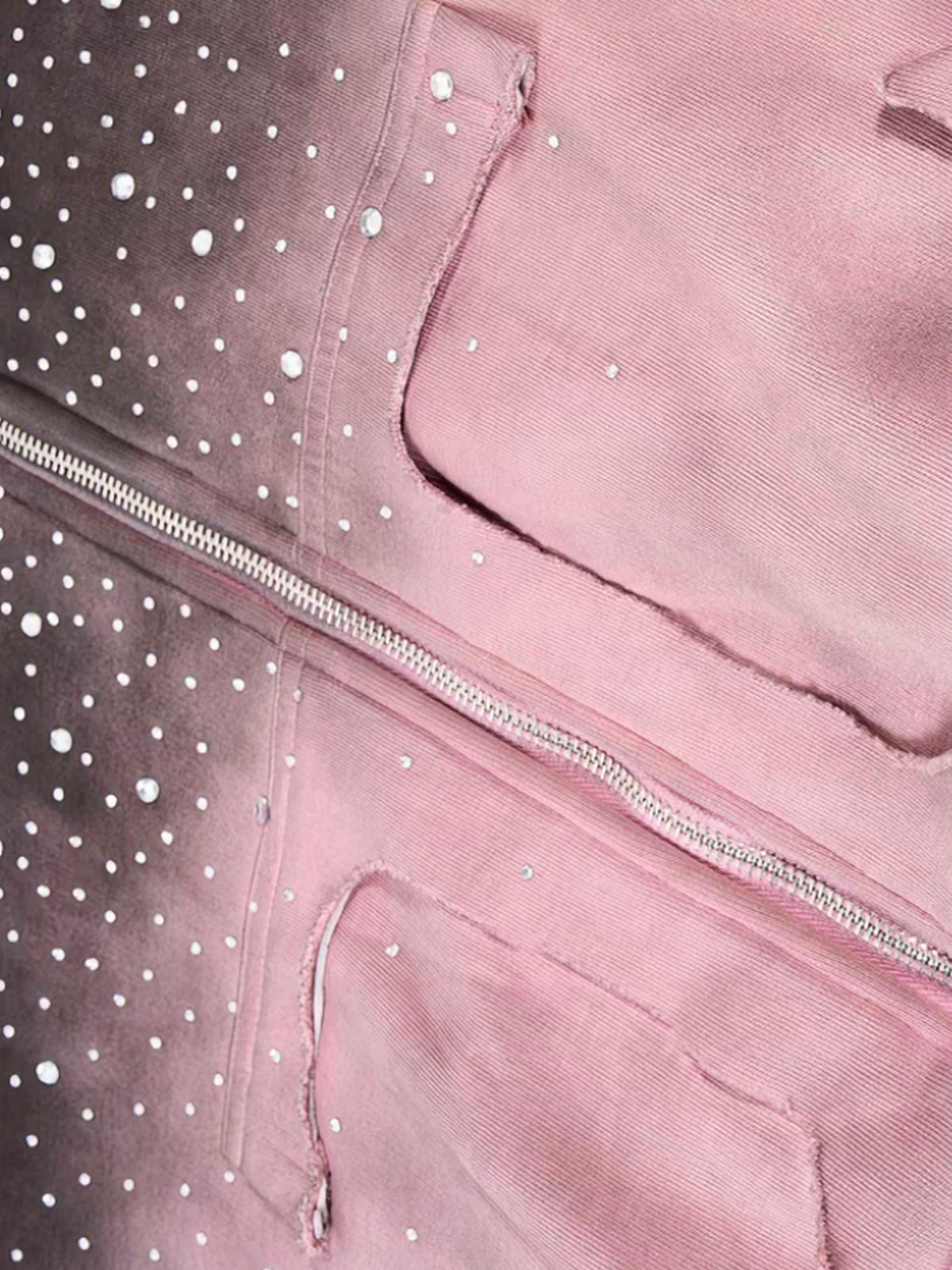 American Club Baggy Star Graphic Hooded Top - Pink