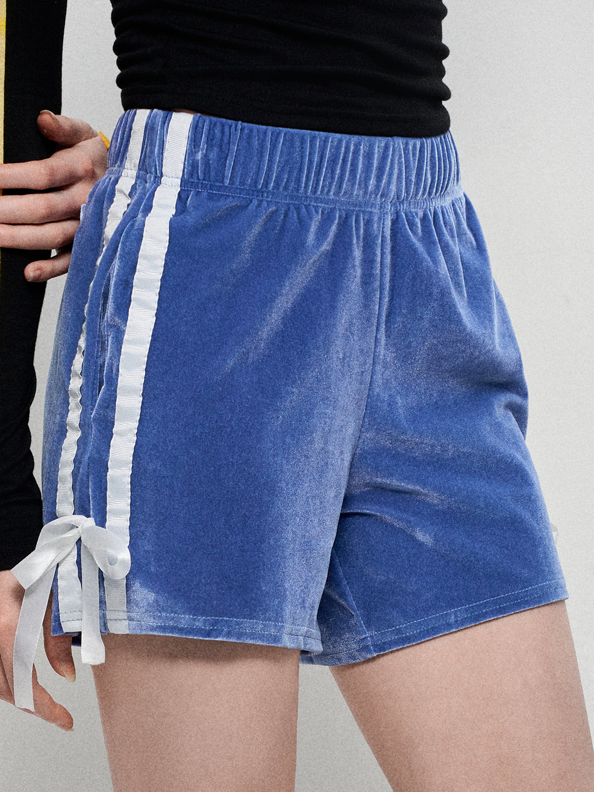 Velvet Ribbon Shorts - Sapphire Pile