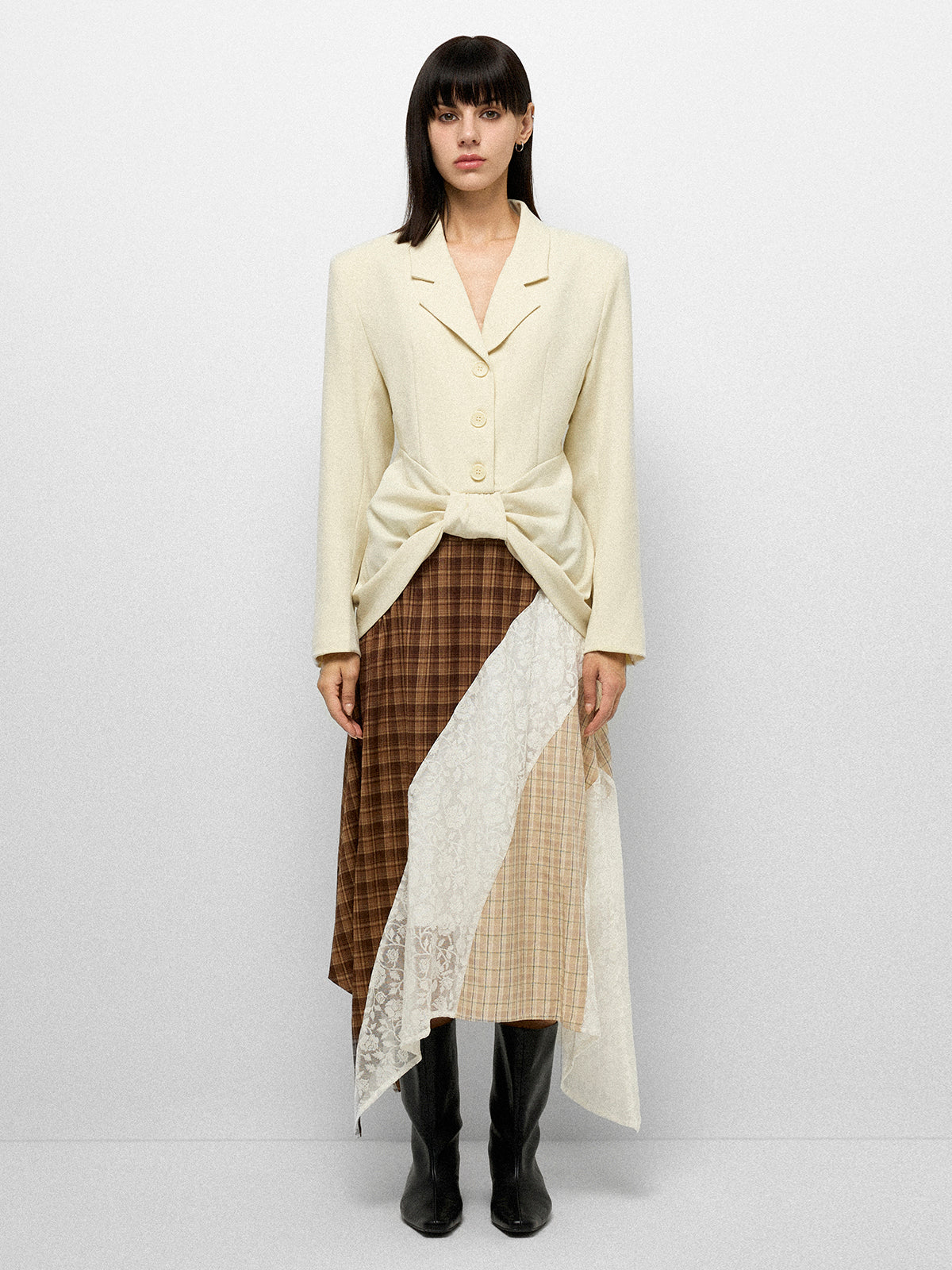 Waffle Cone Lace Skirt - Mocha Cream