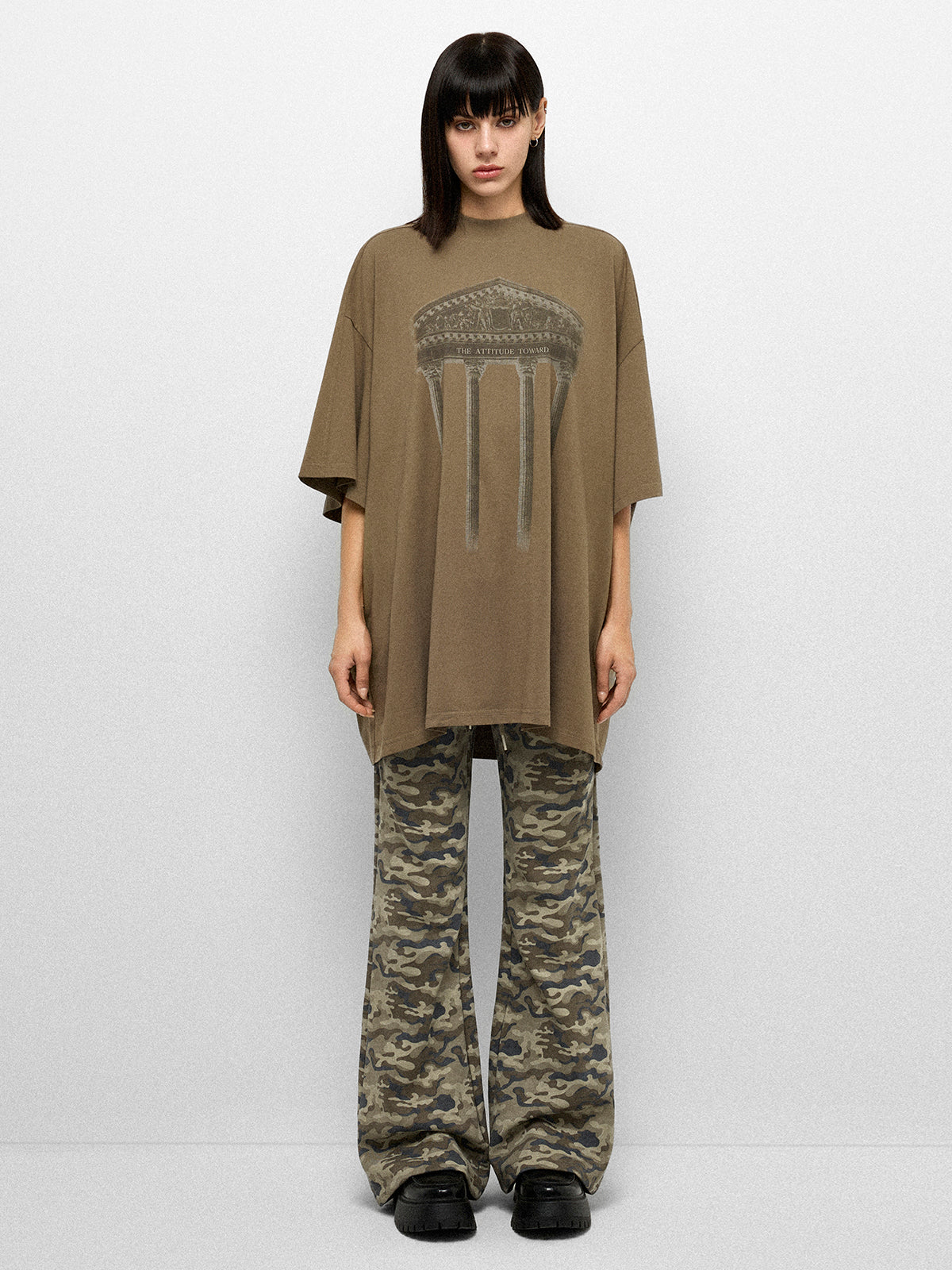 Roman Forum Mark Tee -  Olive Stone