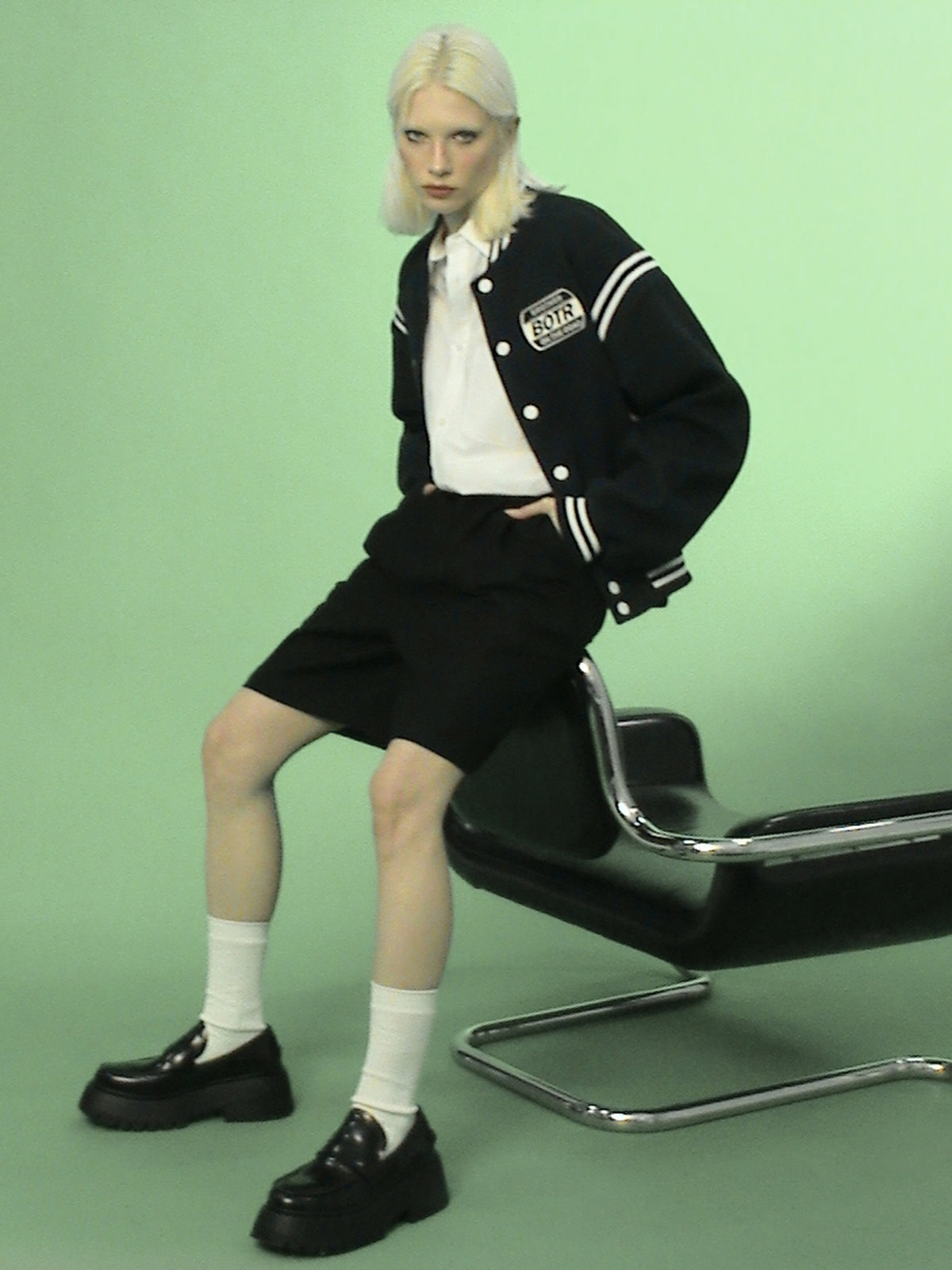 Subtle Squad Varsity Jacket - Deep Navy
