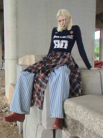 Pinstripe Denim Jeans - Classic Indigo