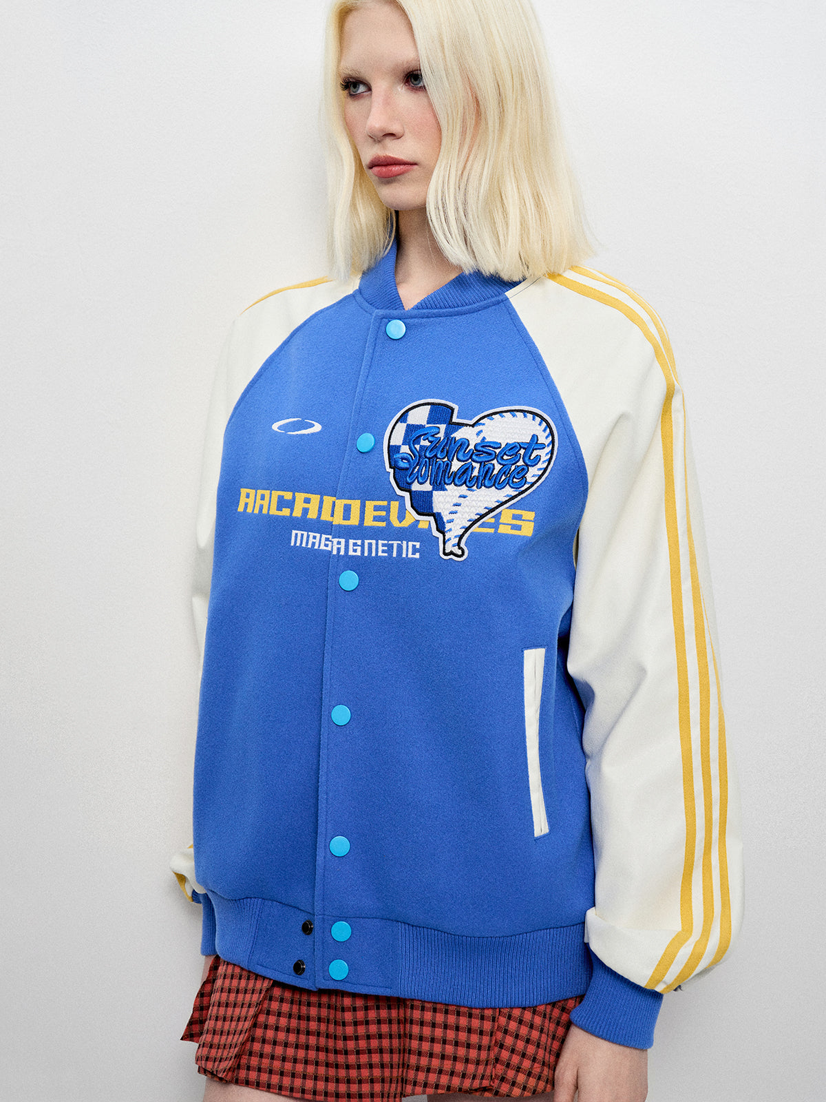 Heart Gamer Varsity Jacket - Electric Blue